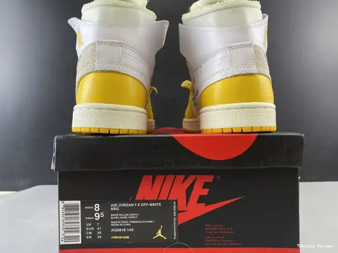 Cheap TBK Powder NRG Off-White x White Jordan Dark AQ0818-149 Air Yellow-Cone 1 0209