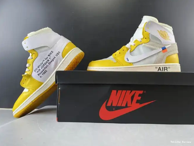 Cheap TBK Powder NRG Off-White x White Jordan Dark AQ0818-149 Air Yellow-Cone 1 0209