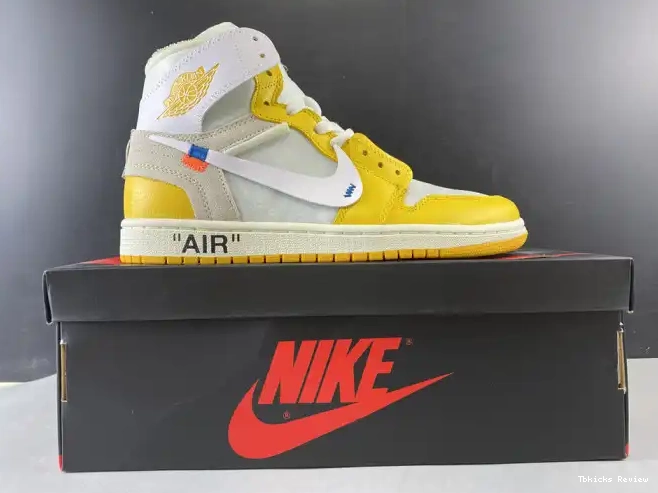 Cheap TBK Powder NRG Off-White x White Jordan Dark AQ0818-149 Air Yellow-Cone 1 0209