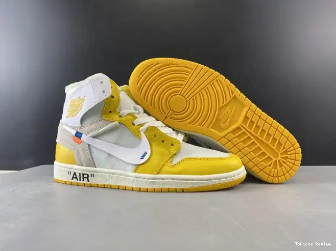 Cheap TBK Powder NRG Off-White x White Jordan Dark AQ0818-149 Air Yellow-Cone 1 0209