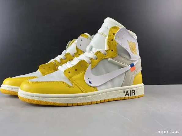 Cheap TBK Powder NRG Off-White x White Jordan Dark AQ0818-149 Air Yellow-Cone 1 0209