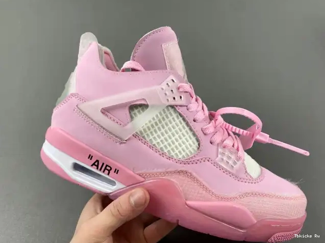 Cheap TBK X JORDAN 4 OFF-WHITE PINK 0227