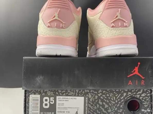 Rep TBK 3 Rust Air Retro Sail Jordan Pink (W) CK9246-116 0322